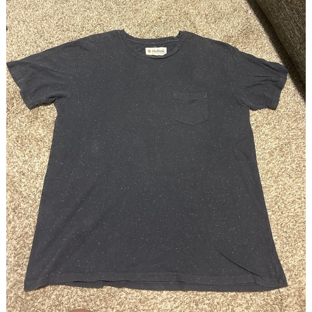 Mollusk California T-Shirt Men's XL Navy Spackled Fleck Cosmos Pocket Tee